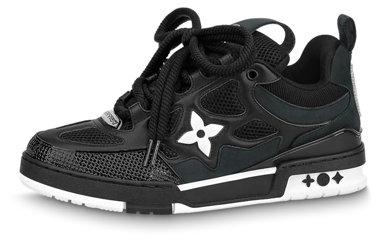 Louis Vuitton Skate 'Leather Lace Fashion Sneaker Black' 1AARR2