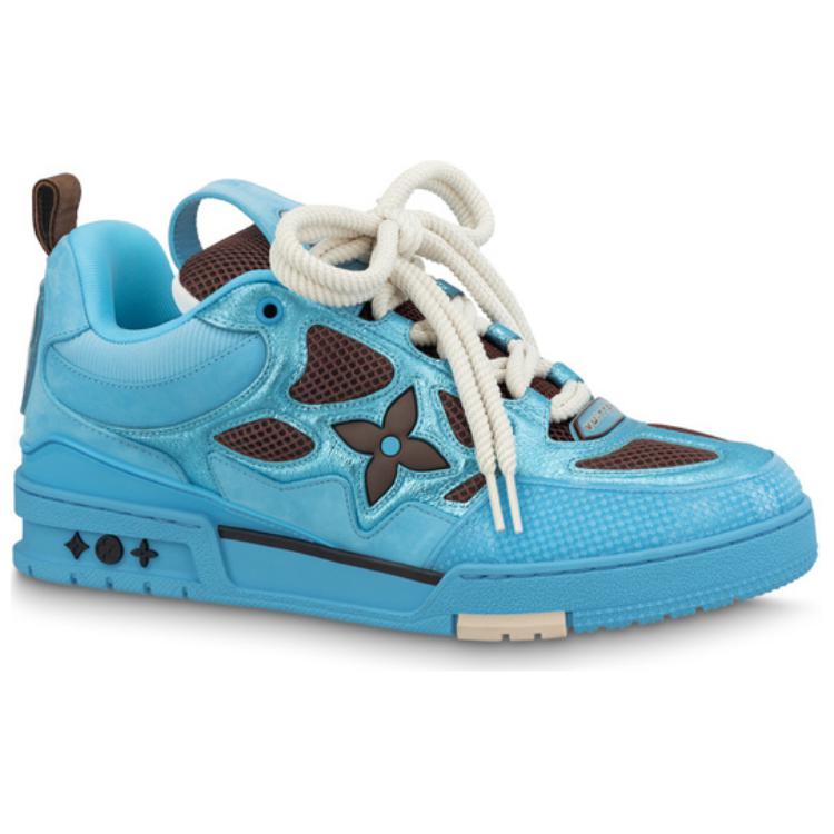 Order LOUIS VUITTON 低幫綁帶 時尚滑板鞋 男款 藍色