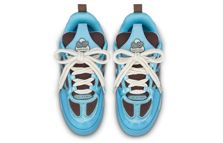 Lookbook LOUIS VUITTON 低幫綁帶 時尚滑板鞋 男款 藍色