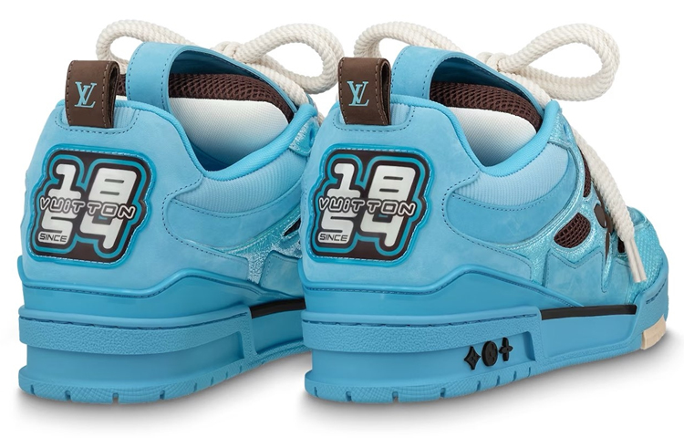 Shop LOUIS VUITTON 低幫綁帶 時尚滑板鞋 男款 藍色