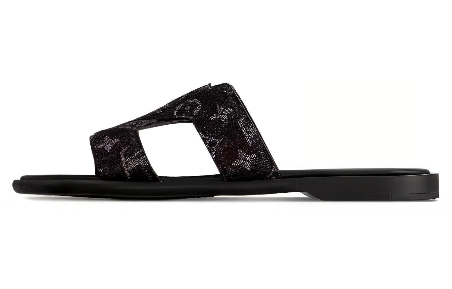 Louis Vuitton Slide 'Black Leather' 1AC69H