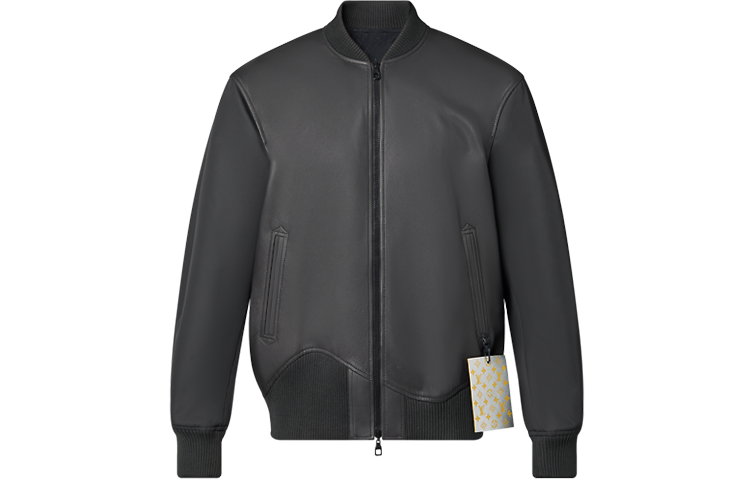 Order LOUIS VUITTON Slim Fit Reversible Leather Jacket Dark Gray 1A9G8Z