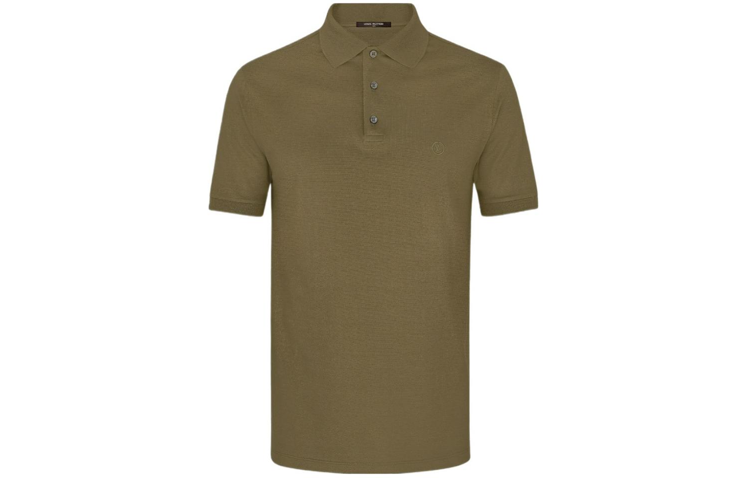 Louis Vuitton Slim Fit Short Sleeve Polo Shirt Olive Green 1A1VGF