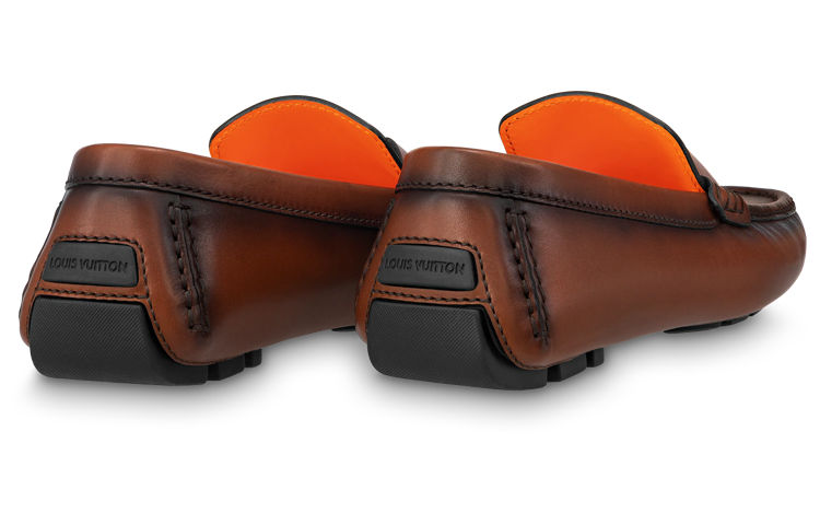 Shop 路易威登 牛皮 套腳 簡約 平底 休閒 皮鞋 男款 棕色