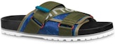Order Louis Vuitton Selip Hujung Bulat Flat 'Fashion Slide' Lelaki 'Biru Hijau'. 1A416Q