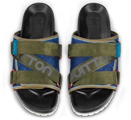 Louis Vuitton Slip-On Round-Toe Flat 'Fashion Slide' Men's 'Blue Green' 1A416Q Shop Louis Vuitton Slip-On Round-Toe Flat 'Fashion Slide' Men's 'Blue Green' 1A416Q