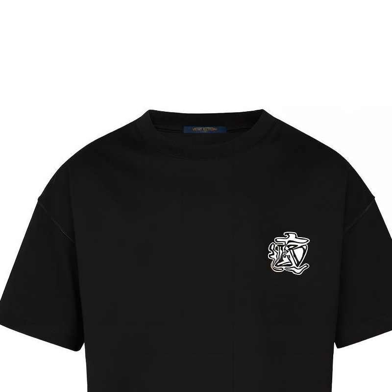 Sizing 路易威登煙燻印花黑色圓領T恤特別版 1A5PH