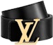 Lookbook LOUIS VUITTON Smooth Buckle Leather Belt Unisex Black 4cm Width. M0566