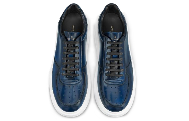 Lookbook Louis Vuitton Sepatu 'Beverly Hills Mirror Calfskin - Biru Laut' 1A46PC