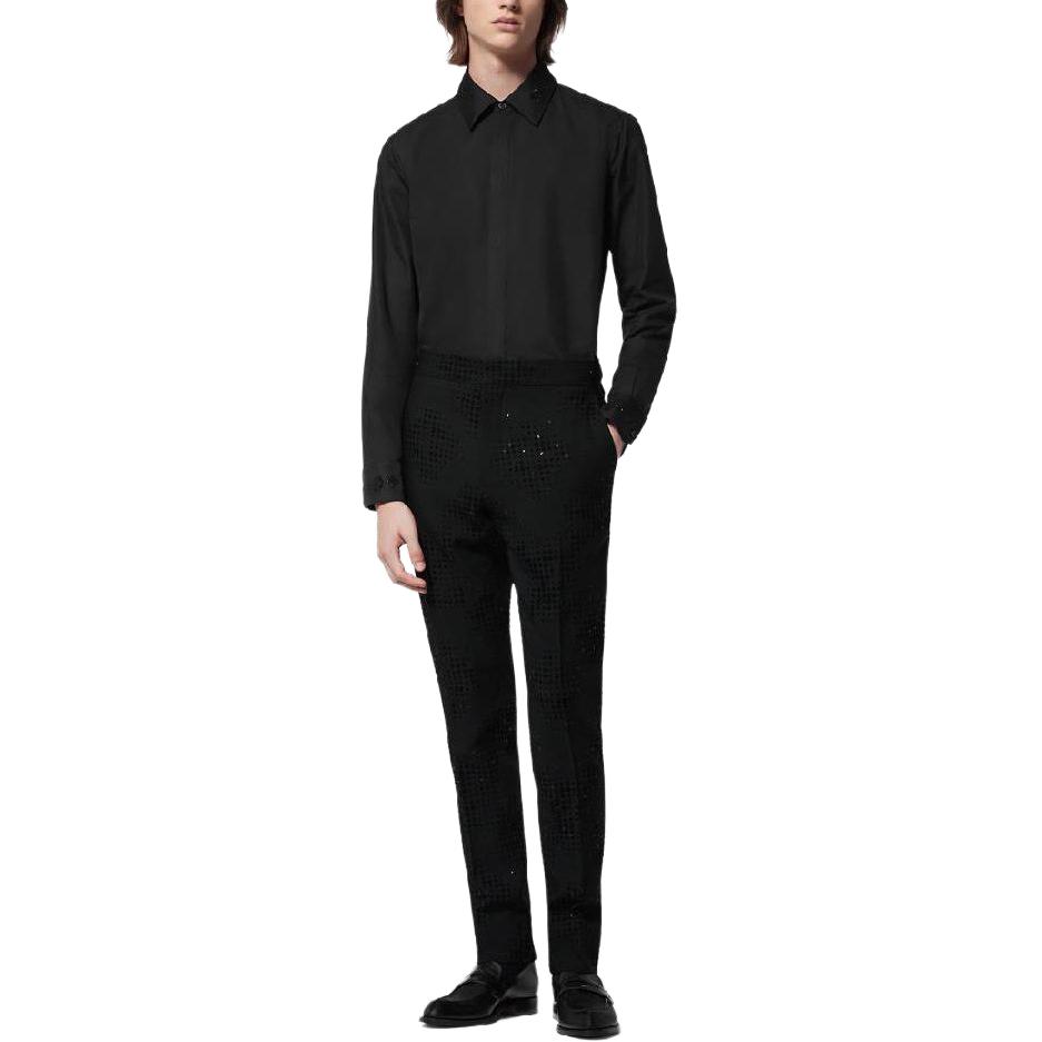 Lookbook LOUIS VUITTON 男士黑色長袖襯衫 1AFJXE