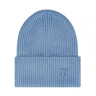 LOUIS VUITTON Solid Color Blue Cashmere Beanie for Men M77956