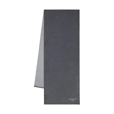 LOUIS VUITTON Solid Color Silk Scarf for Men in Light Gray. M97201