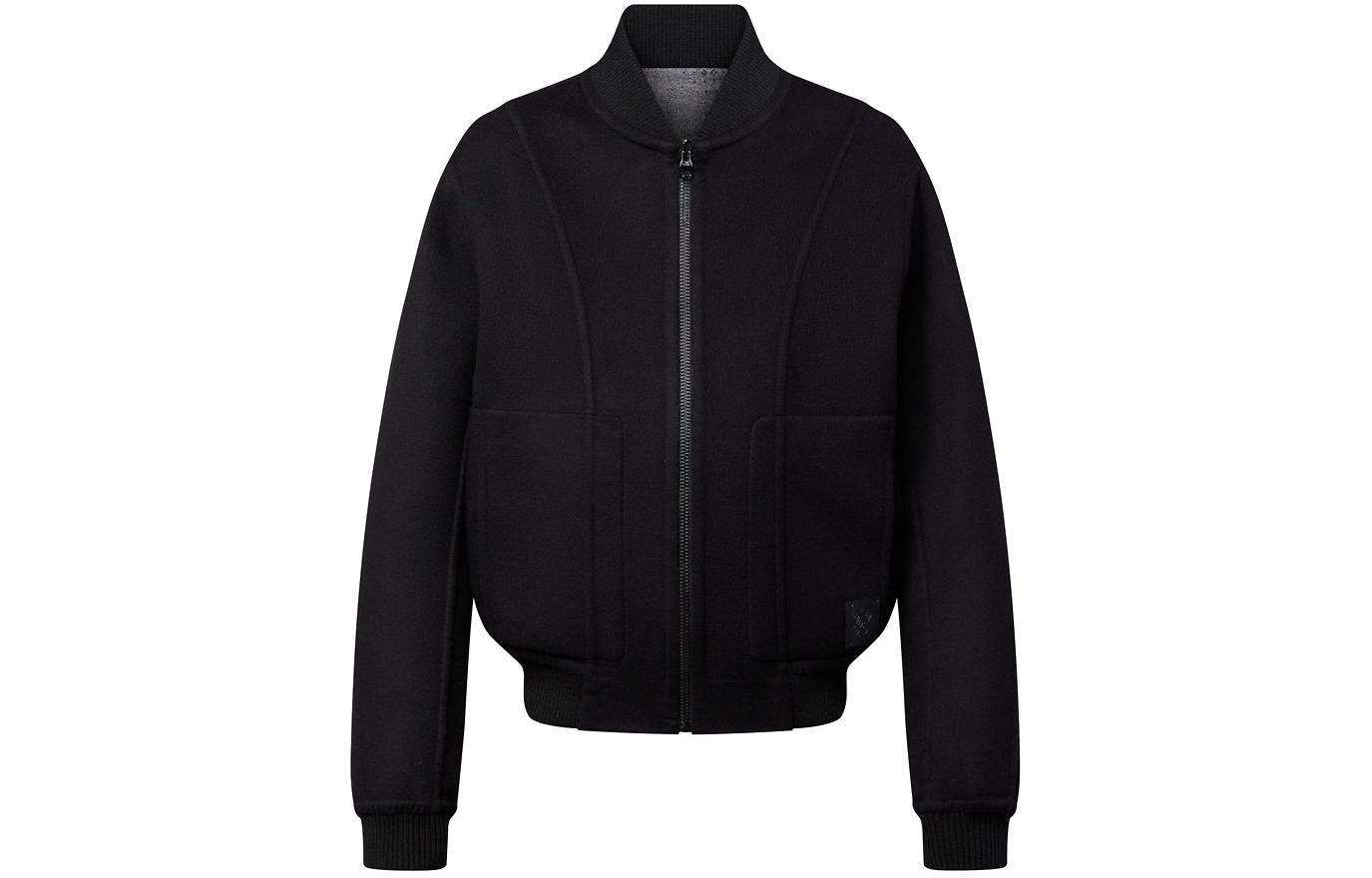 Louis Vuitton Solid Color Zip-Up Track Jacket Black 1AFJJR