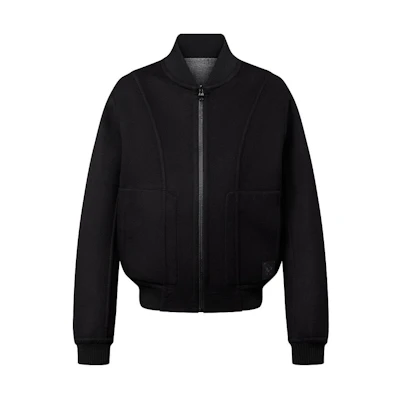 Louis Vuitton Solid Color Zip-Up Track Jacket Black 1AFJJR