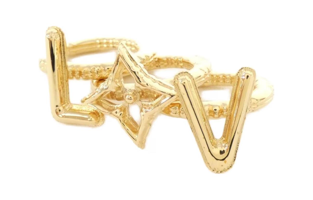 LOUIS VUITTON Solid Design  Gold Ring MP2934GO