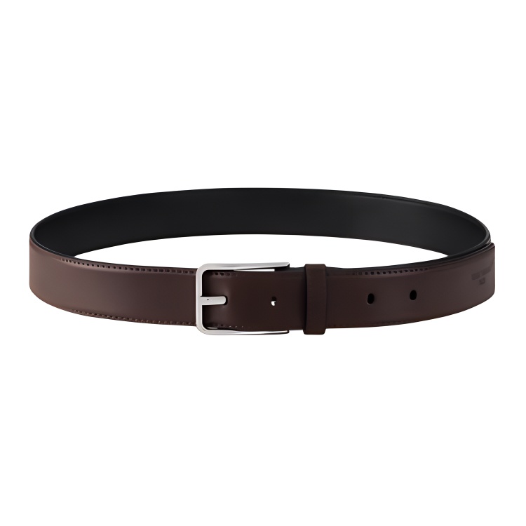 LOUIS VUITTON Solid Design Leather Belt Brown 3CM Wide for Men M4164T