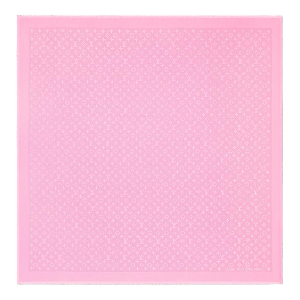 LOUIS VUITTON Solid Design Silk Wool Unisex Shawl Pink for Couples. m94971