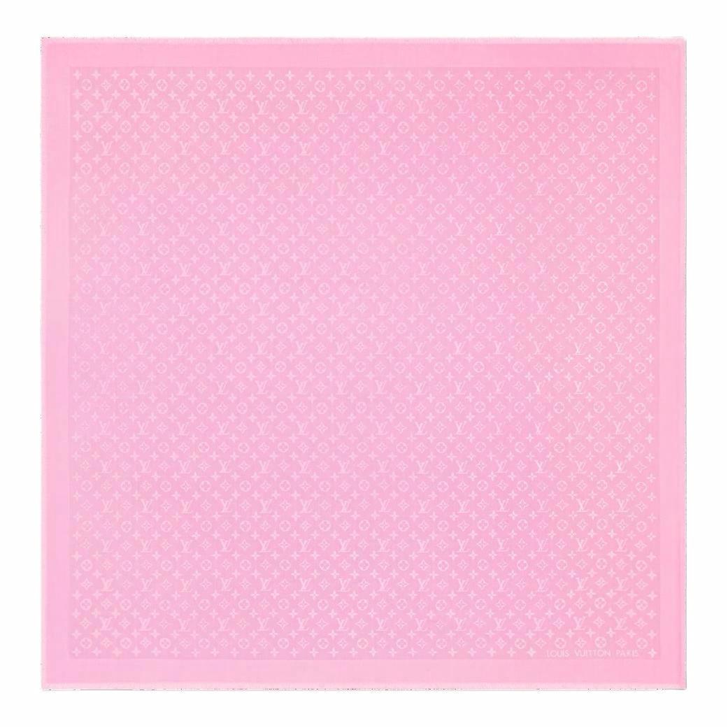 LOUIS VUITTON Solid Design Silk Wool Unisex Shawl Pink for Couples. m94971 圖 2