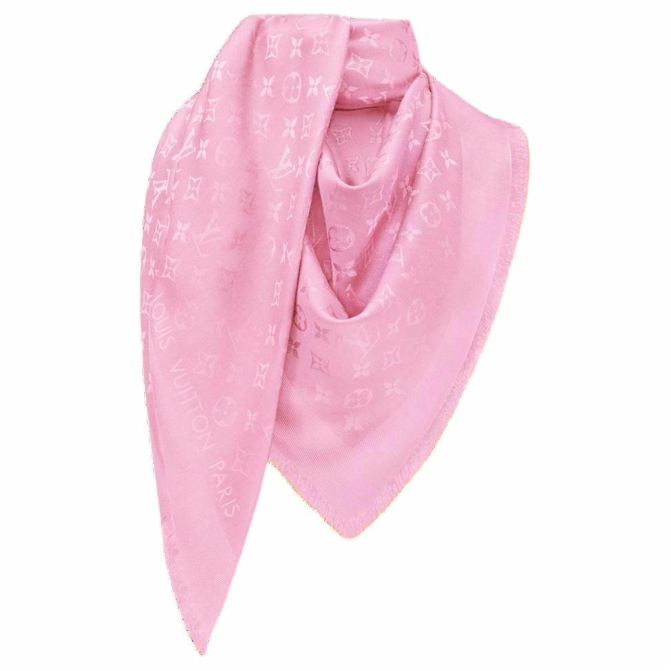 LOUIS VUITTON Solid Design Silk Wool Unisex Shawl Pink for Couples. m94971 圖 3