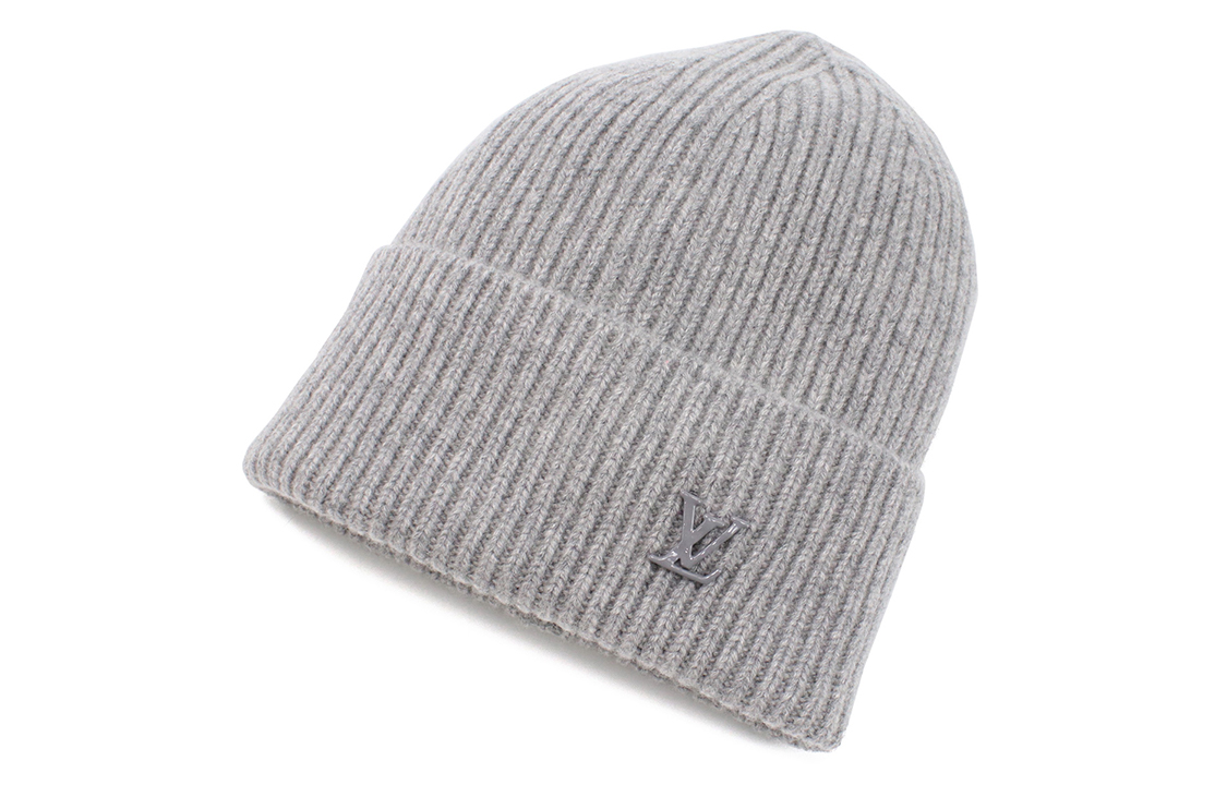 Lookbook 루이비통 솔리드 로고 코튼 비니 남성용 그레이. MP3248