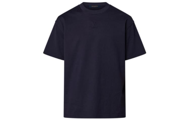 LOUIS VUITTON Solid Logo Crewneck T-Shirt Men’s Ink Black 1AATS8