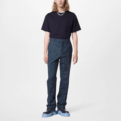 Camiseta Negra para Hombre Louis Vuitton Logo Sólido Cuello Redondo. 1AATS8 Lookbook Camiseta Negra para Hombre Louis Vuitton Logo Sólido Cuello Redondo. 1AATS8