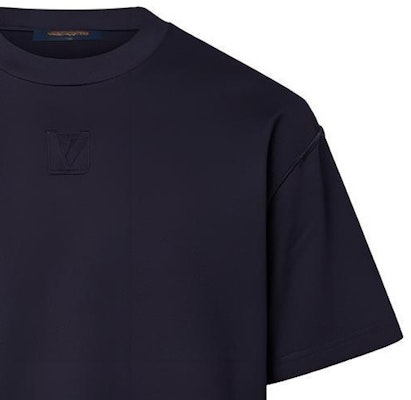 Camiseta Negra para Hombre Louis Vuitton Logo Sólido Cuello Redondo. 1AATS8 Sizing Camiseta Negra para Hombre Louis Vuitton Logo Sólido Cuello Redondo. 1AATS8
