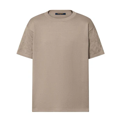 LOUIS VUITTON Solid Logo Print Crewneck Short Sleeve T-Shirt SS24 Brown Mens. 1AFQA6