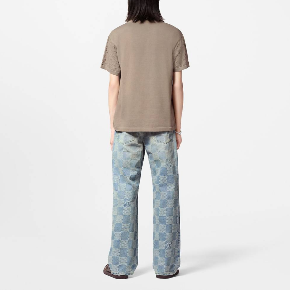 LOUIS VUITTON Solid Logo Print Crewneck Short Sleeve T-Shirt SS24 Brown Mens. 1AFQA6 圖 4