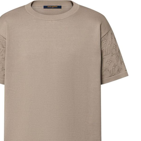 LOUIS VUITTON Solid Logo Print Crewneck Short Sleeve T-Shirt SS24 Brown Mens. 1AFQA6 圖 5