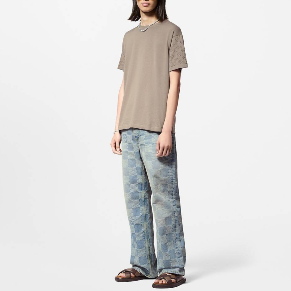 LOUIS VUITTON Solid Logo Print Crewneck Short Sleeve T-Shirt SS24 Brown Mens. 1AFQA6 圖 7