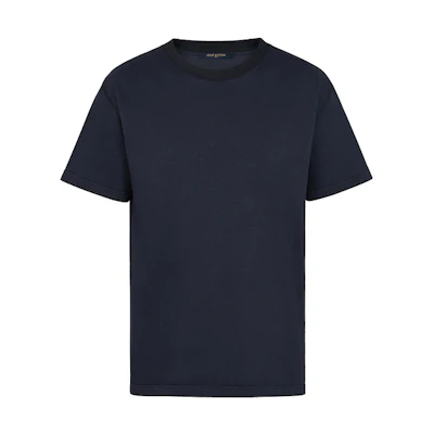 LOUIS VUITTON Solid Navy Blue Relaxed Crewneck Short Sleeve Tee 1A7XSB