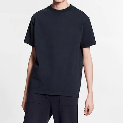 루이비통 솔리드 네이비 블루 릴랙스 크루넥 반팔 티셔츠 1A7XSB Purchase 루이비통 솔리드 네이비 블루 릴랙스 크루넥 반팔 티셔츠 1A7XSB