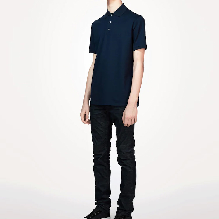 Shop Polo Casual Azul Marino Sólido Louis Vuitton. 1A1S8Q