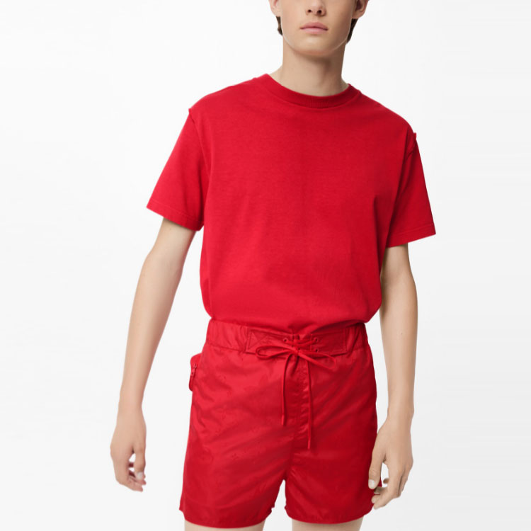 Shop LOUIS VUITTON Pantalones Cortos de Natación Rojos con Bolsillo y Cordón. 1A9GBA