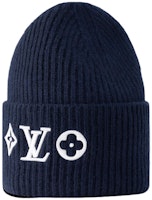 LOUIS VUITTON Solid Wool Beanie Navy Blue Unisex Couple Style M94852 LOUIS VUITTON Solid Wool Beanie Navy Blue Unisex Couple Style M94852