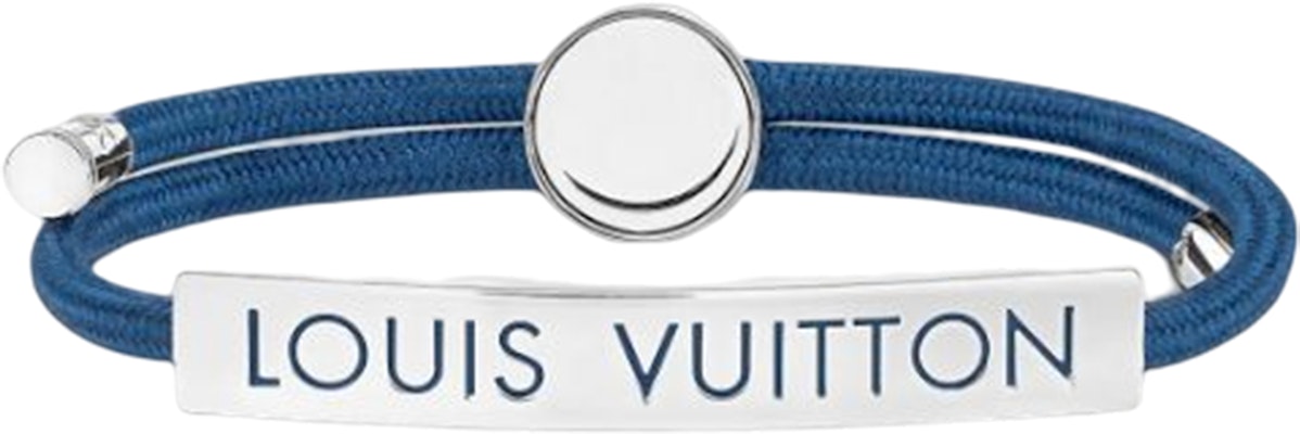 LOUIS VUITTON Space Logo Engraved Blue Metal Bracelet for Men. M00920 Buy LOUIS VUITTON Space Logo Engraved Blue Metal Bracelet for Men. M00920