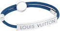 Lookbook LOUIS VUITTON Space Logo Engraved Blue Metal Bracelet for Men. M00920