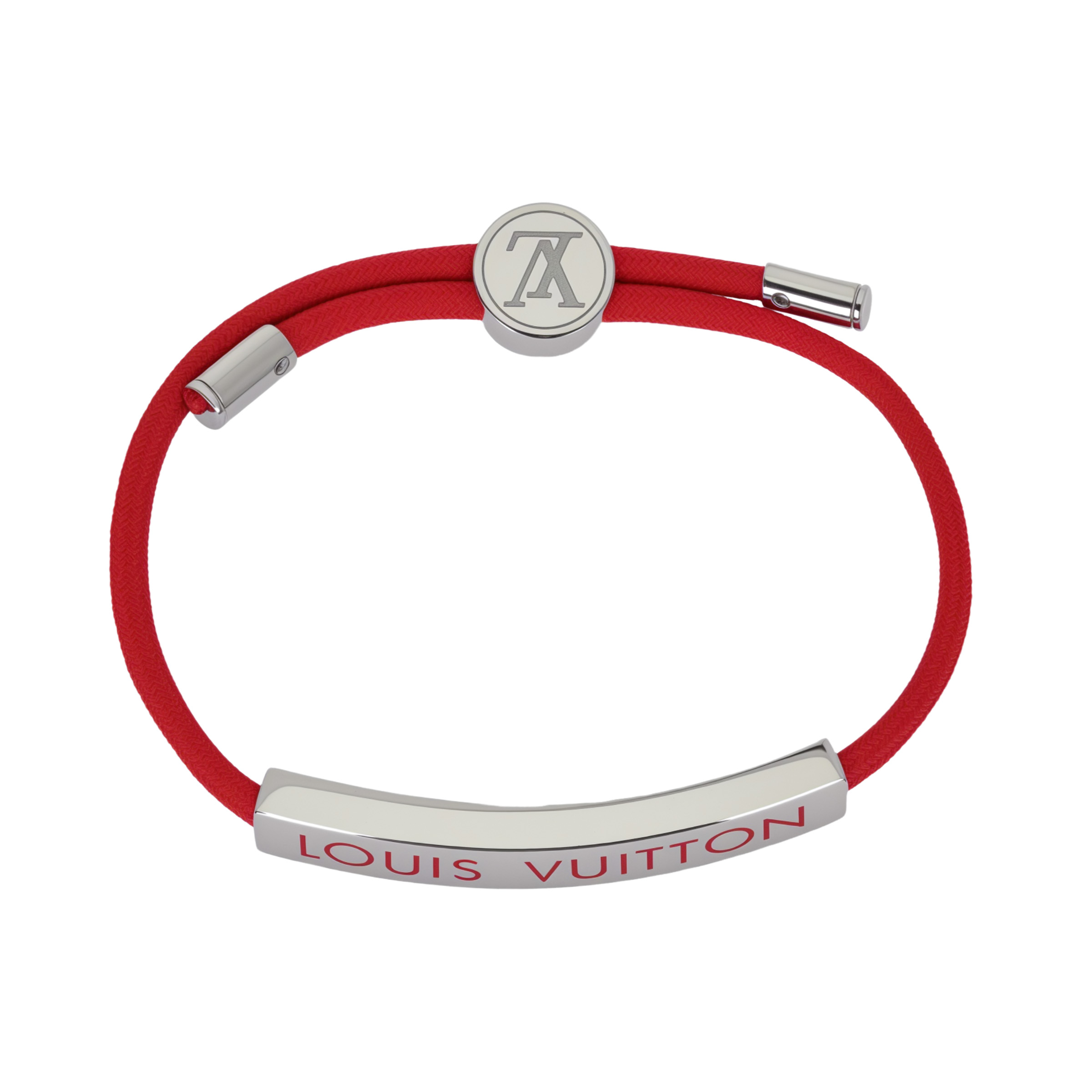 LOUIS VUITTON Space Red Cord Metal Bracelet M67418