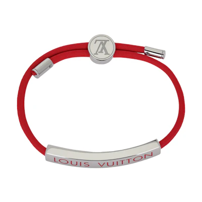 LOUIS VUITTON Space Red Cord Metal Bracelet M67418
