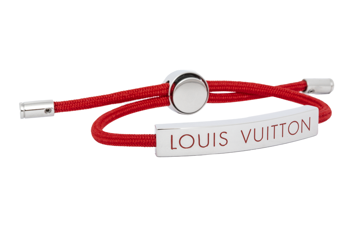 LOUIS VUITTON Space Red Cord Metal Bracelet M67418 圖 4