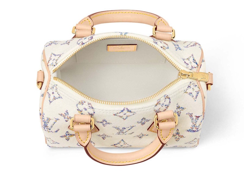 Lookbook Louis Vuitton Speedy 20 Multicolor Beige wanita beg tangan mewah.