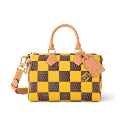 Louis Vuitton Speedy 25 Bandoulière Damier Pop Jaune Mat