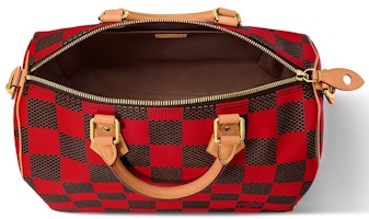 路易威登 Speedy 40 帆布红色格子手提包 Lookbook 路易威登 Speedy 40 帆布红色格子手提包