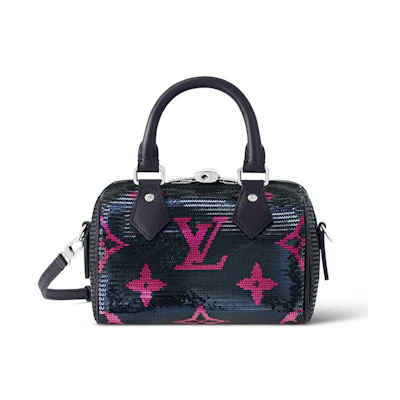 Louis Vuitton Speedy Bandouliere 18 Navy Fuchsia
