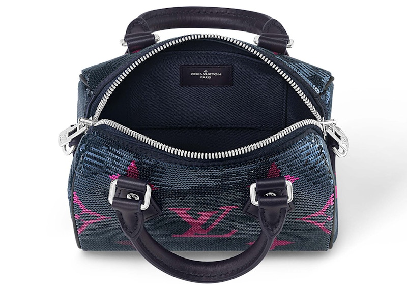 Lookbook Louis Vuitton Speedy Bandouliere 18 Biru Tua Fuchsia