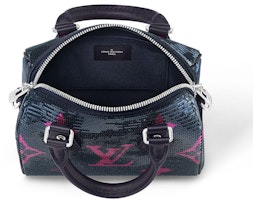 Louis Vuitton Speedy Bandouliere 18 Biru Navy Fuchsia Lookbook Louis Vuitton Speedy Bandouliere 18 Biru Navy Fuchsia