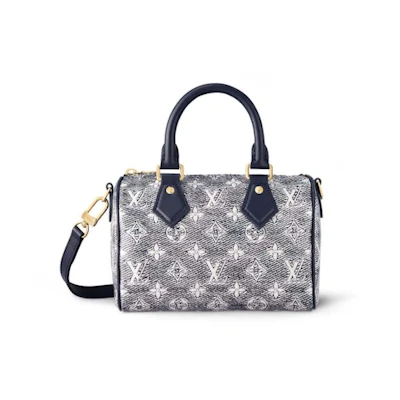 Louis Vuitton Speedy Bandouliere 20 Monoglam Blue