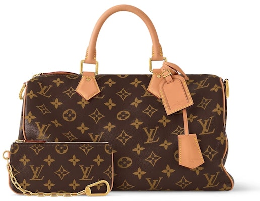 路易威登 Speedy P9 帆布肩带 40 棕色经典老花手袋 Shop 路易威登 Speedy P9 帆布肩带 40 棕色经典老花手袋