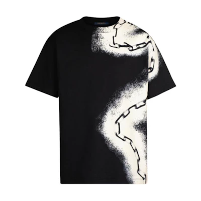 Louis Vuitton Spray Chain Print Short Sleeve T-Shirt Black 1A5VS